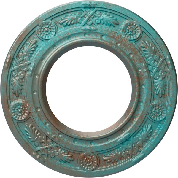 Ekena Millwork Daniela Ceiling Medallion (Fits Canopies up to 3 7/8"), 8"OD x 3 7/8"ID x 1/2"P, Copper Green Patina CM08DNCGS - main
